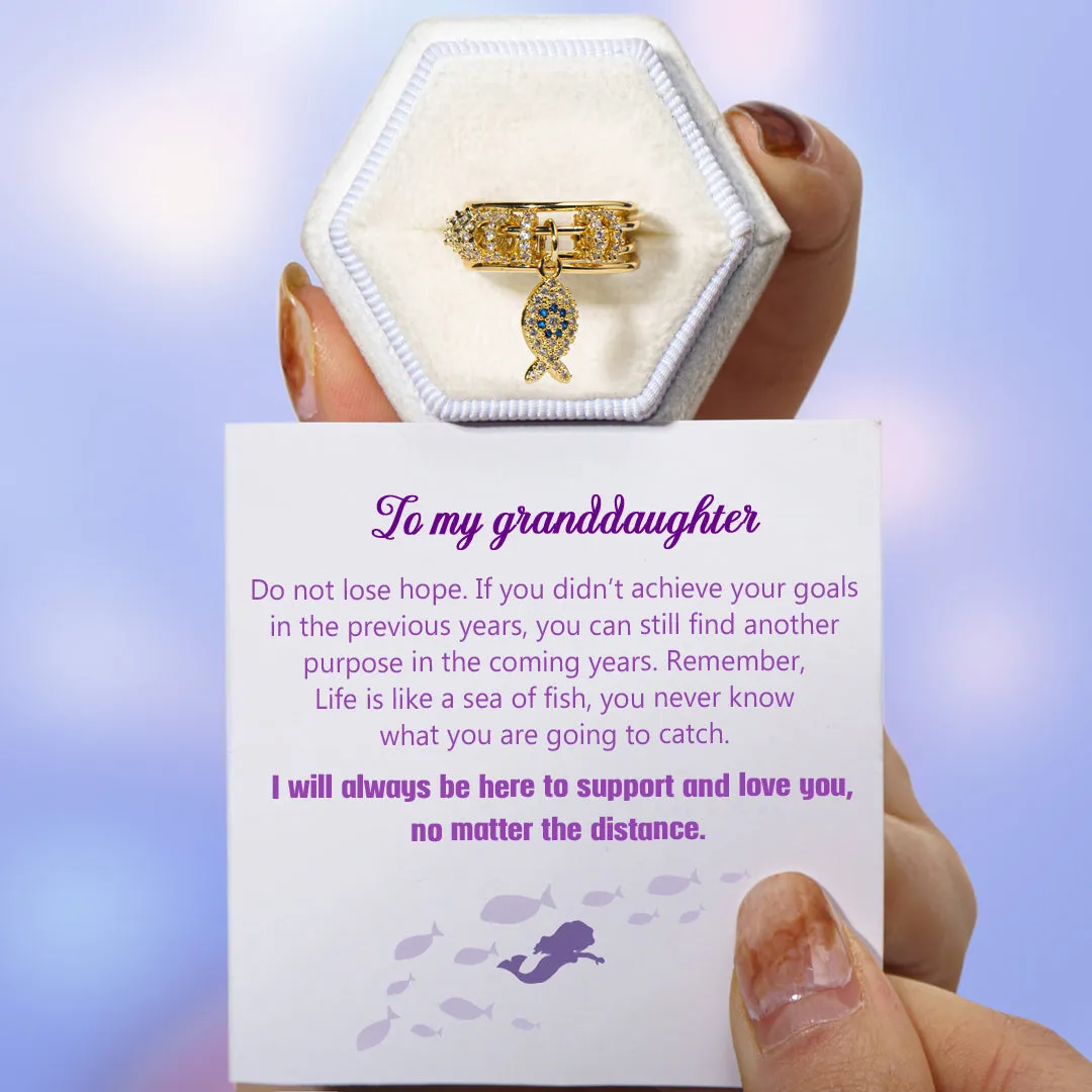 To My Granddaughter "Do not lose hope" Fish Charm Ring sold by SARAH'S WHISPER product image thumbnail 2