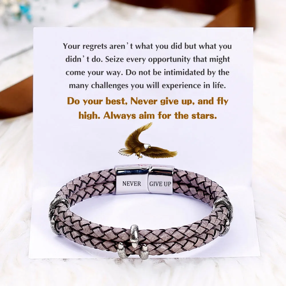 "Never give up." Rope Bracelet sold by SARAH'S WHISPER product image thumbnail 2