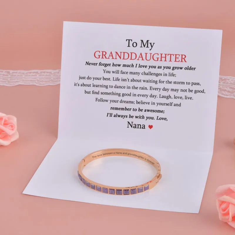 To My GRANDDAUGHTER "The love between a Nana and granddaughter is forever" Bracelet sold by SARAH'S WHISPER