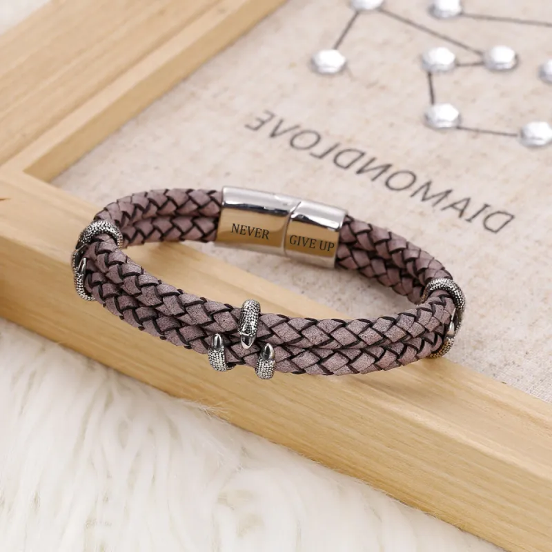 "Never give up." Rope Bracelet sold by SARAH'S WHISPER