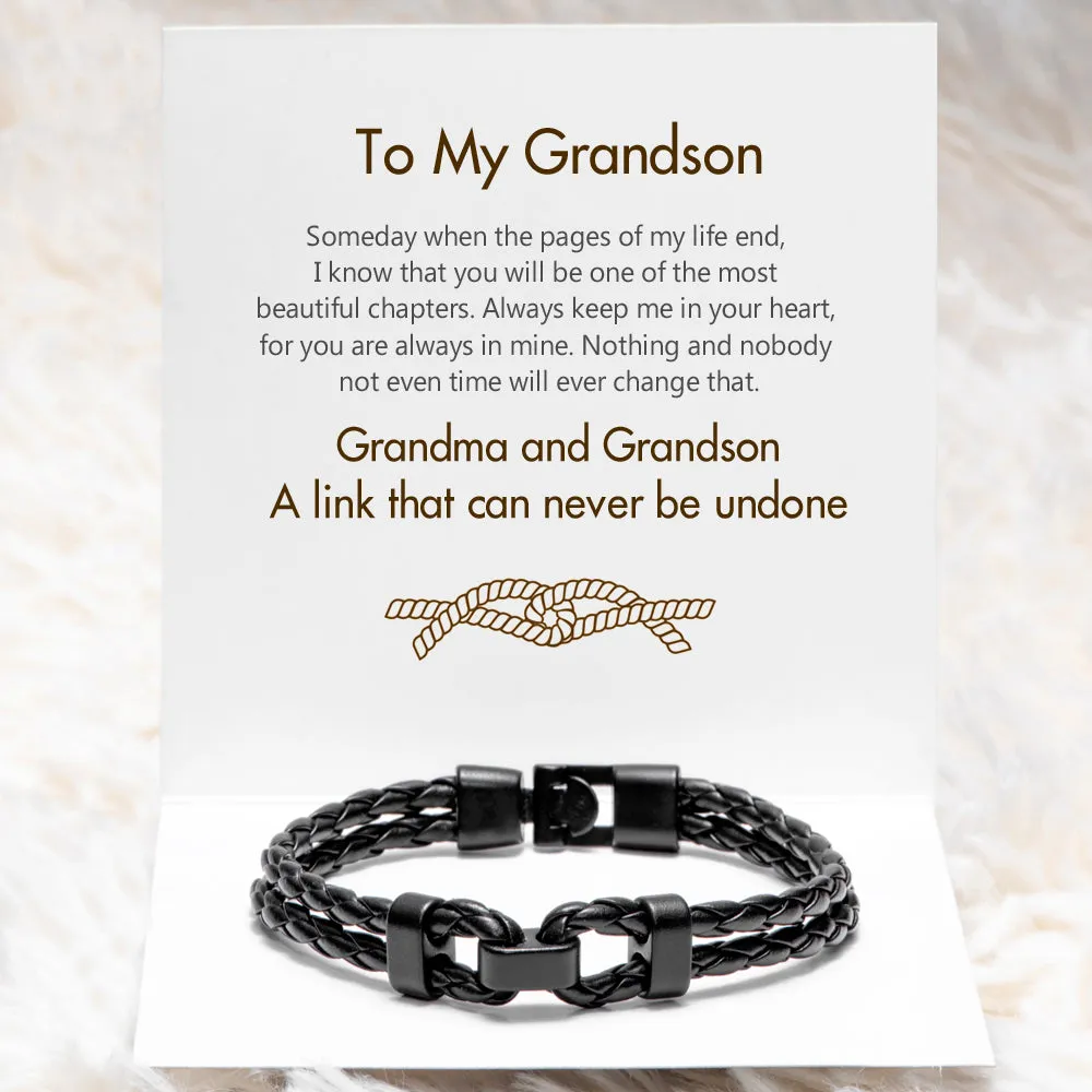 To My Grandson "A link that can never be undone" Link Bracelet sold by SARAH'S WHISPER product image thumbnail 2