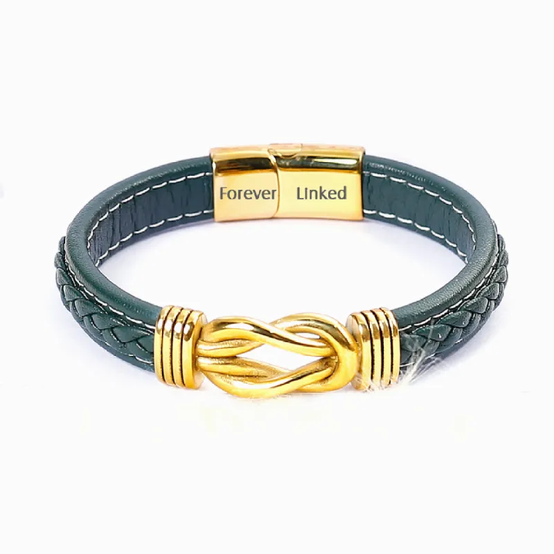 To My Grandson "STAY STRONG, BE CONFIDENT & JUST DO YOUR BEST" Leather Braided Bracelet sold by SARAH'S WHISPER