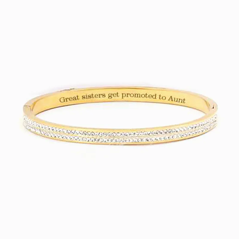 To My Sister/Friend "Great sisters get promoted to Aunt" Bracelet sold by SARAH'S WHISPER