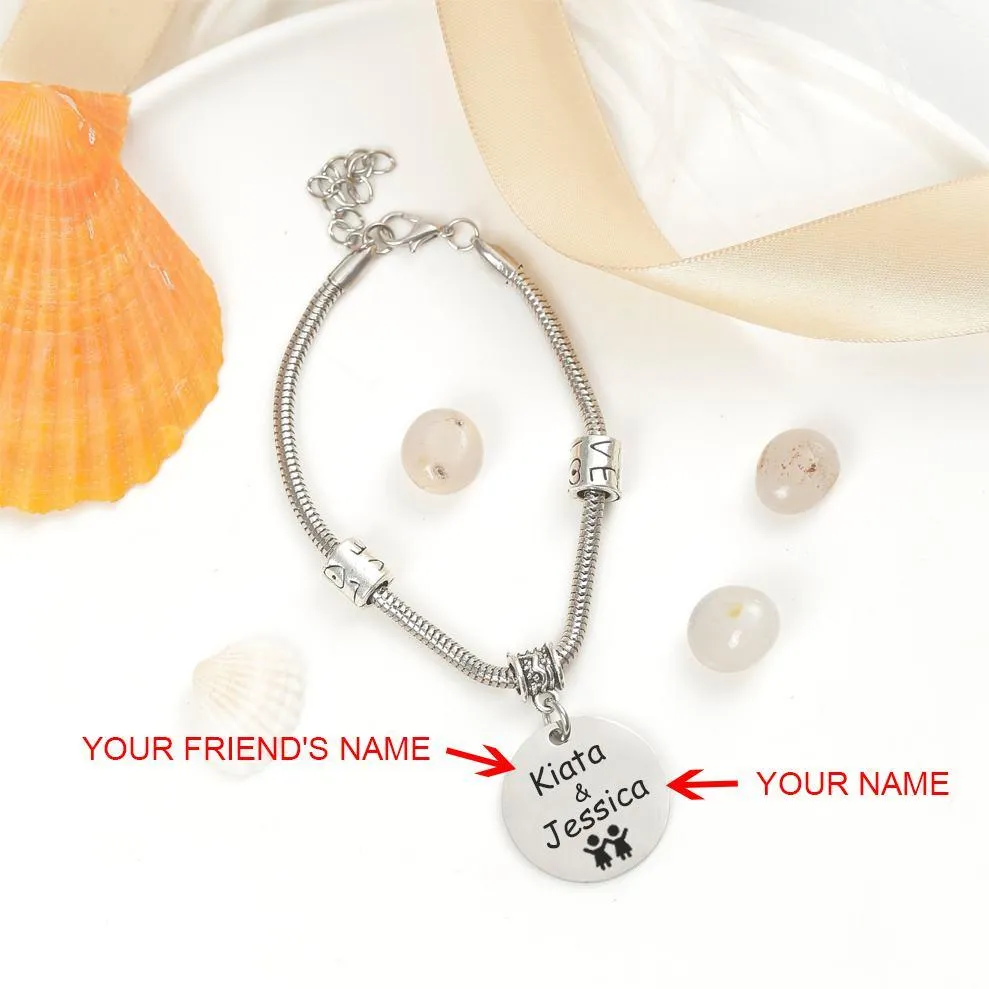 For My Best Friend "a True Friend Is One Soul In Two Bodies" Bracelet sold by SARAH'S WHISPER product image thumbnail 3