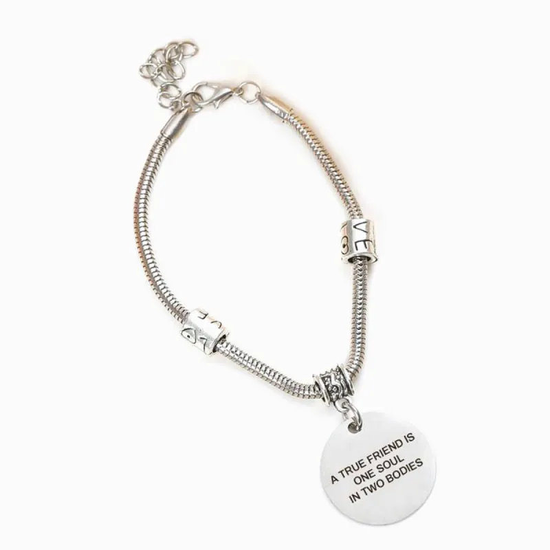 For My Best Friend "a True Friend Is One Soul In Two Bodies" Bracelet sold by SARAH'S WHISPER
