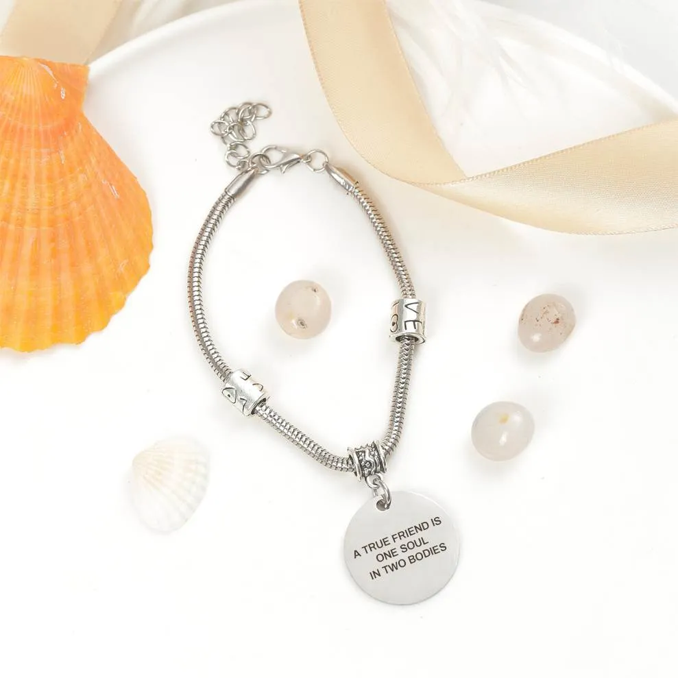 For My Best Friend "a True Friend Is One Soul In Two Bodies" Bracelet sold by SARAH'S WHISPER product image thumbnail 5