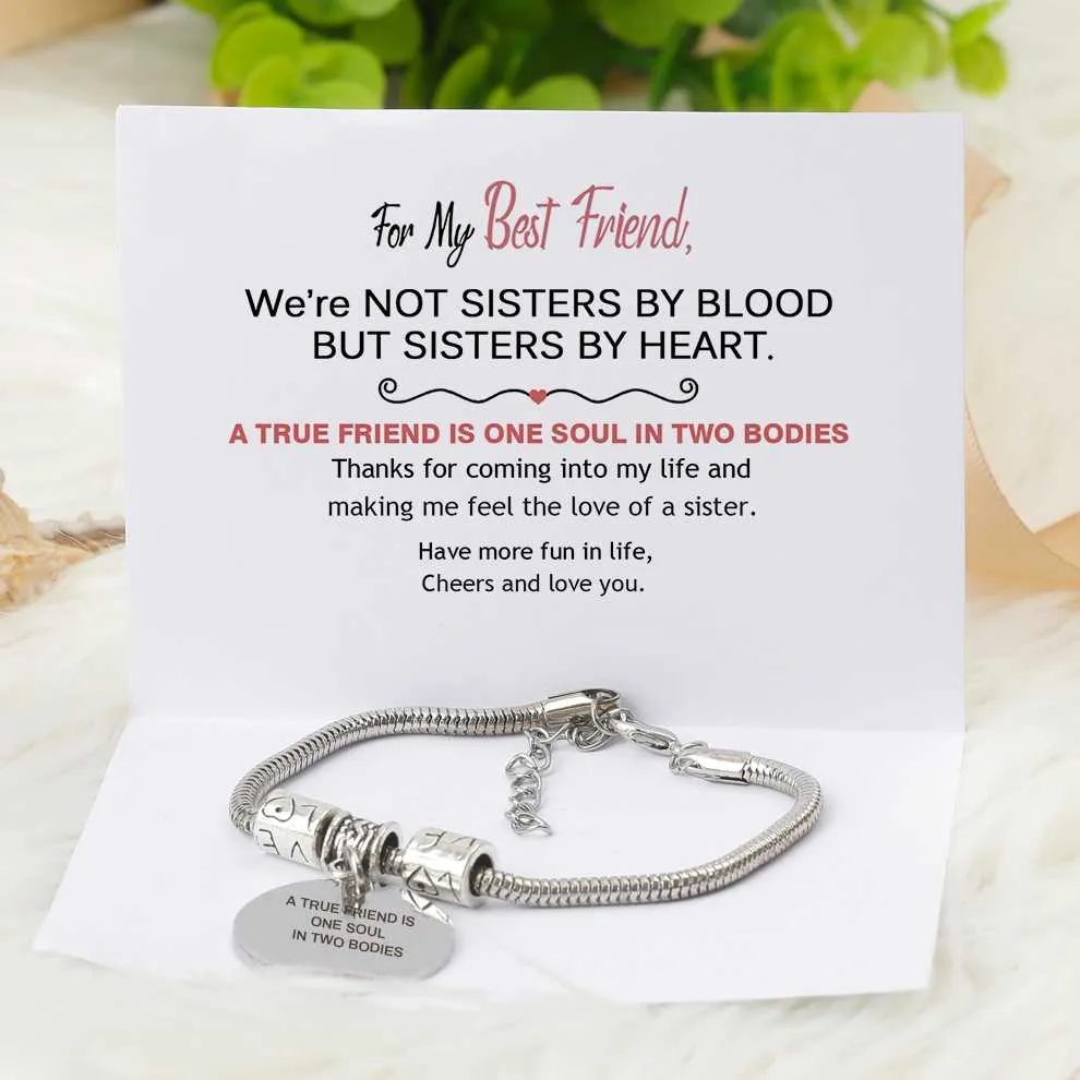 For My Best Friend "a True Friend Is One Soul In Two Bodies" Bracelet sold by SARAH'S WHISPER product image thumbnail 2
