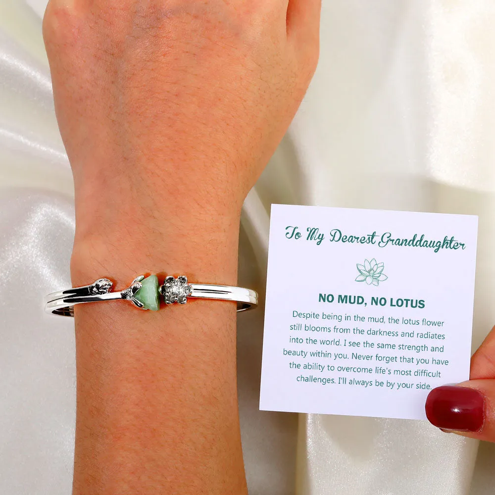 To My Dearest Granddaughter "NO MUD, NO LOTUS" Lotus Bracelet sold by SARAH'S WHISPER product image thumbnail 3