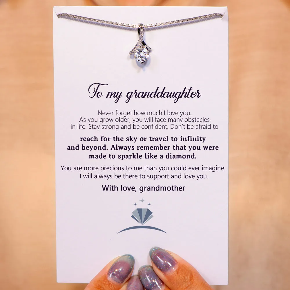 To My Granddaughter "You were made to sparkle like diamonds." Necklace sold by SARAH'S WHISPER product image thumbnail 2