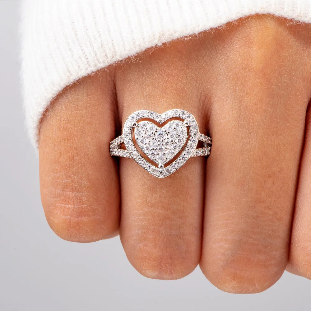 To My Granddaughter "Always in my heart" Double Heart Ring sold by SARAH'S WHISPER product image thumbnail 3