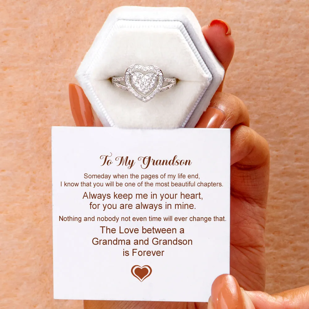 To My Granddaughter "Always in my heart" Double Heart Ring sold by SARAH'S WHISPER product image thumbnail 2