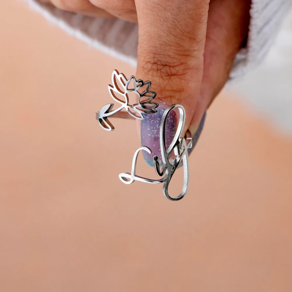 To My Daughter "NO MUD, NO LOTUS" Lotus Ring sold by SARAH'S WHISPER product image thumbnail 4