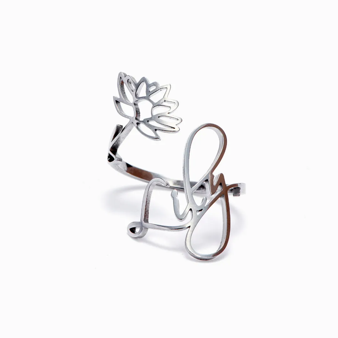 To My Daughter "NO MUD, NO LOTUS" Lotus Ring sold by SARAH'S WHISPER