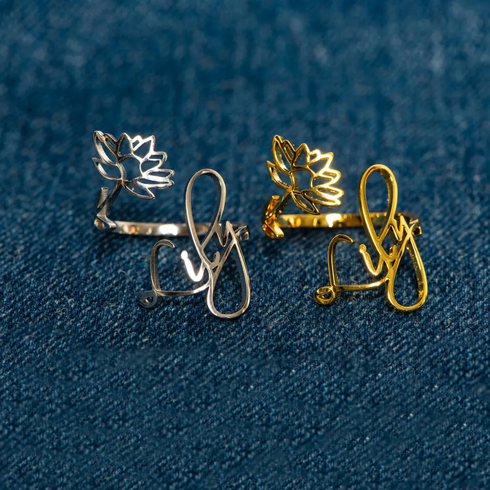 To My Daughter "NO MUD, NO LOTUS" Lotus Ring sold by SARAH'S WHISPER product image thumbnail 5