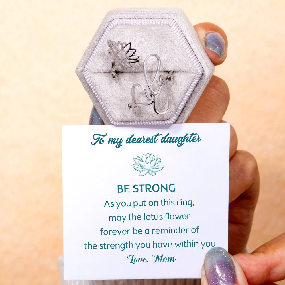 To My Daughter "NO MUD, NO LOTUS" Lotus Ring sold by SARAH'S WHISPER product image thumbnail 2