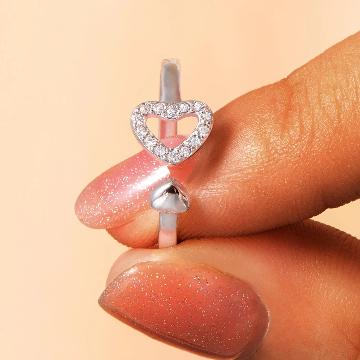 To My Granddaughter "The love between a grandmother and granddaughter is forever" Double Heart Ring sold by SARAH'S WHISPER product image thumbnail 4