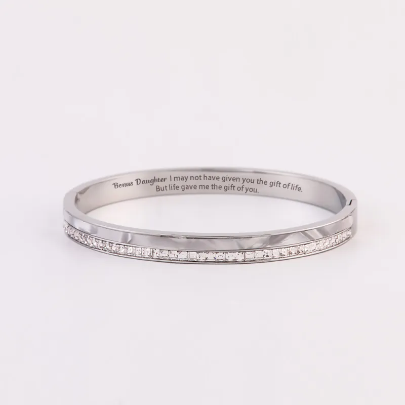 To My Bonus Daughter "BONUS DAUGHTER, I MAY NOT HAVE GIVEN YOU THE GIFT OF LIFE. BUT LIFE GAVE ME THE GIFT OF YOU" Bracelet sold by SARAH'S WHISPER