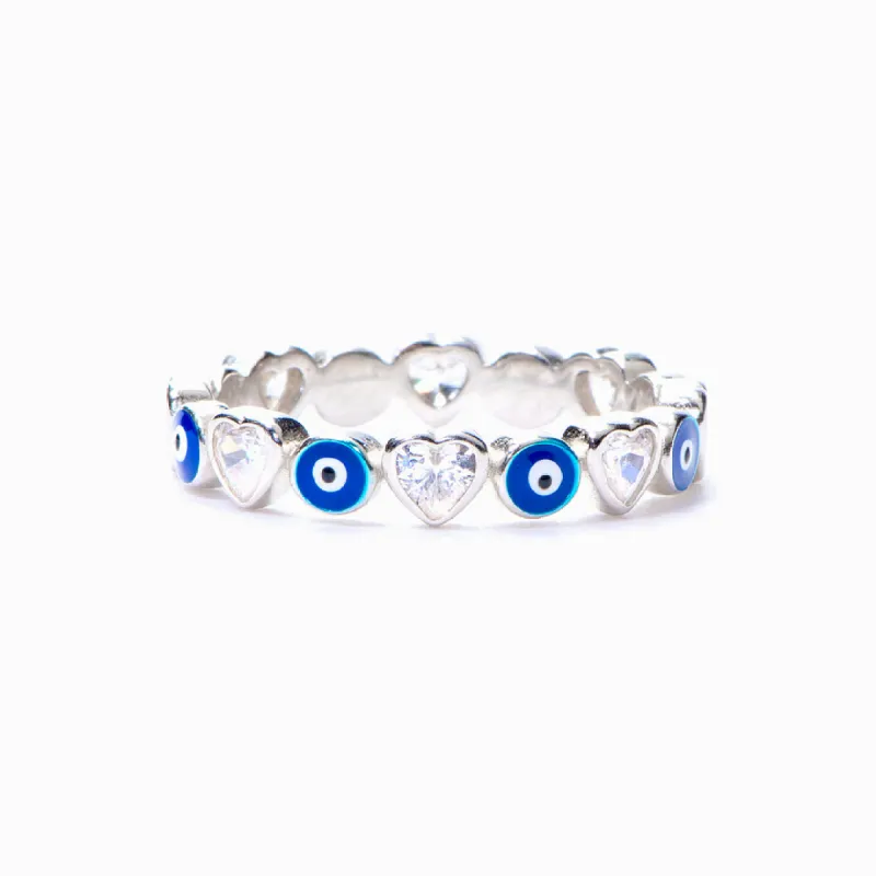 "Evil Eye Protection Sterling Silver Ring: Ward Off Negativity and Stay Safe" sold by SARAH'S WHISPER