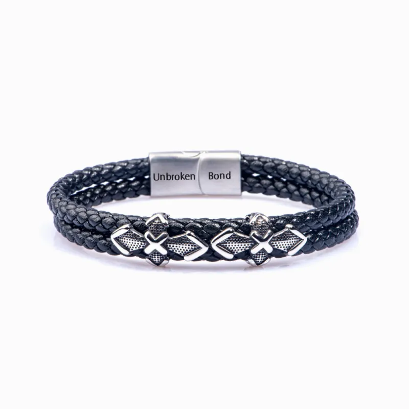 To My Son "You are my strength and muse" Leather Braided Bracelet sold by SARAH'S WHISPER