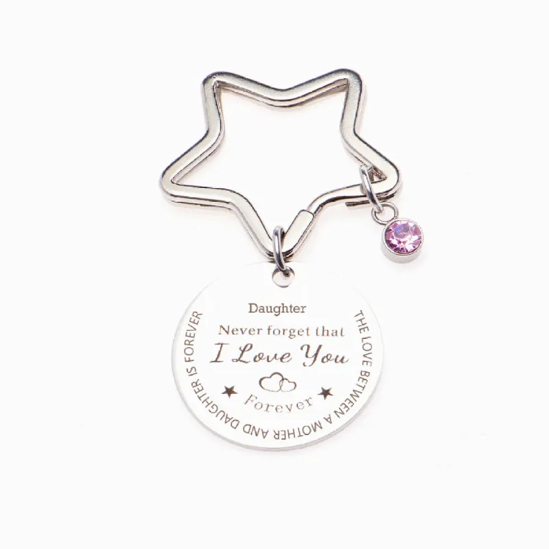 To My Daughter "The Love between a Mother & Daughter is Forever" Star Key Ring sold by SARAH'S WHISPER