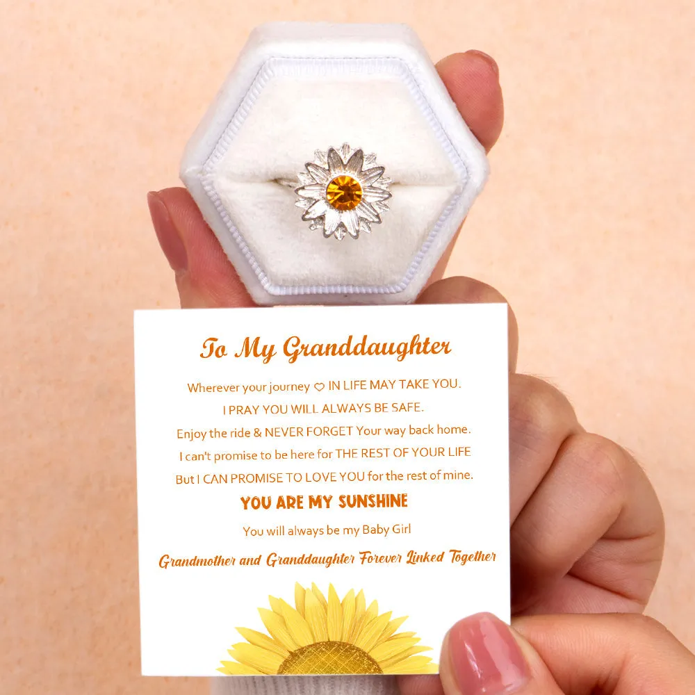 To My Granddaughter "YOU ARE MY SUNSHINE" Sunflower Ring sold by SARAH'S WHISPER product image thumbnail 2