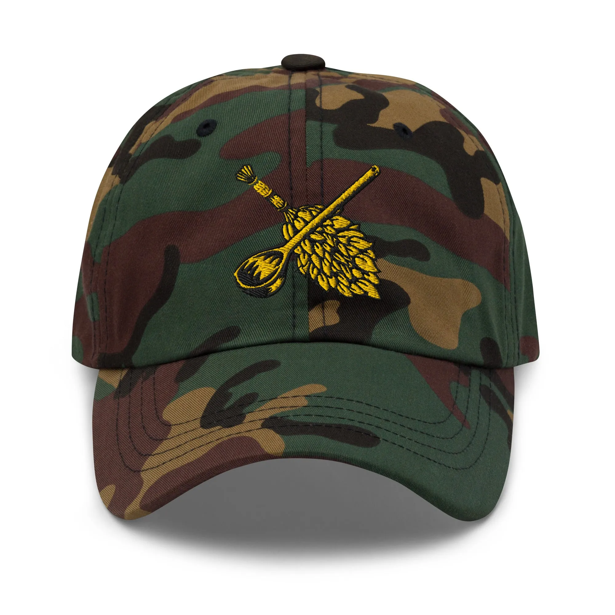 Golden camo dad cap sold by Sauna Marsalkka