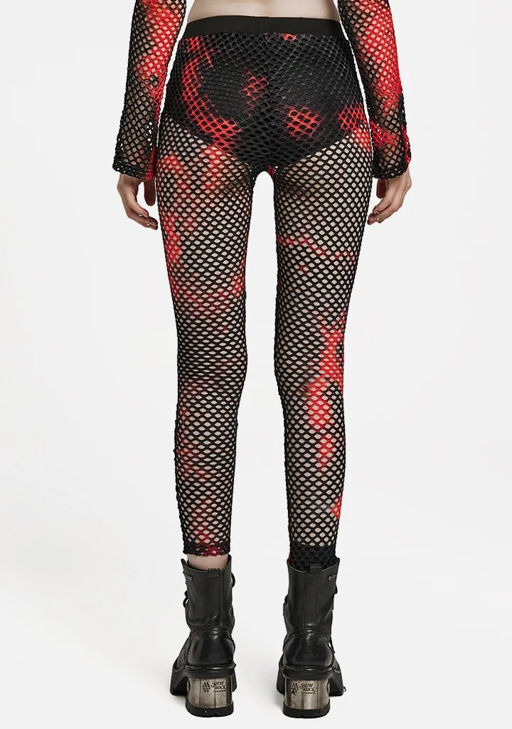 Punk Tie-dyed Mesh Leggings sold by Shasilo Goth product image thumbnail 4