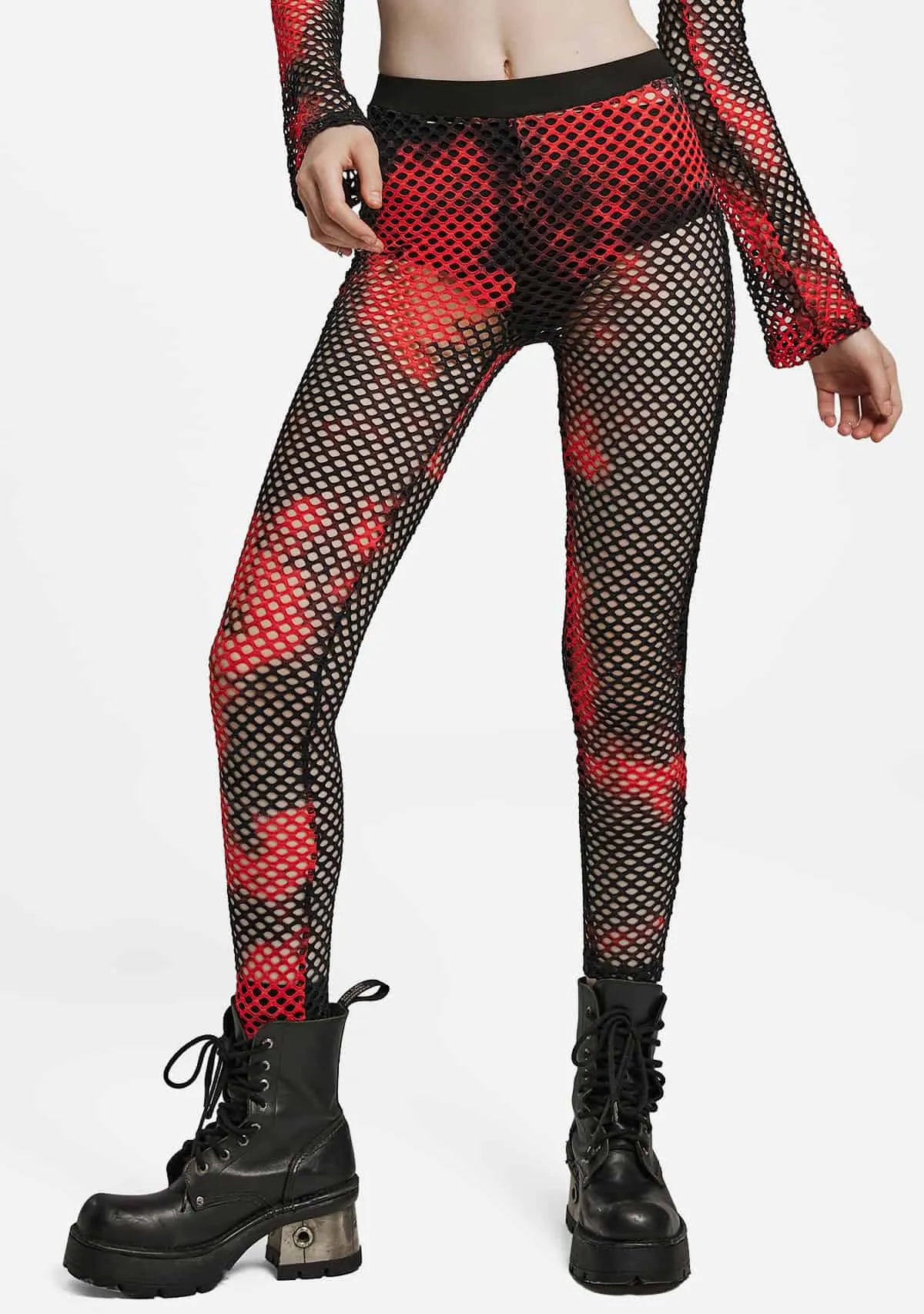 Punk Tie-dyed Mesh Leggings sold by Shasilo Goth