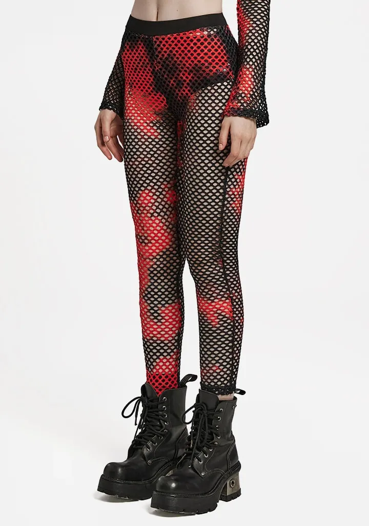 Punk Tie-dyed Mesh Leggings sold by Shasilo Goth product image thumbnail 3