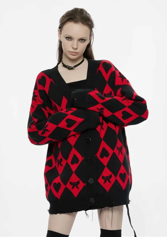 Gothic Grunge Diamond Loose Unedged Cardigan sold by Shasilo Goth