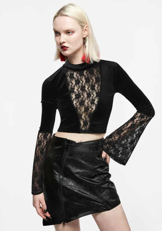Gothic Lace Elegance Crop Top sold by Shasilo Goth