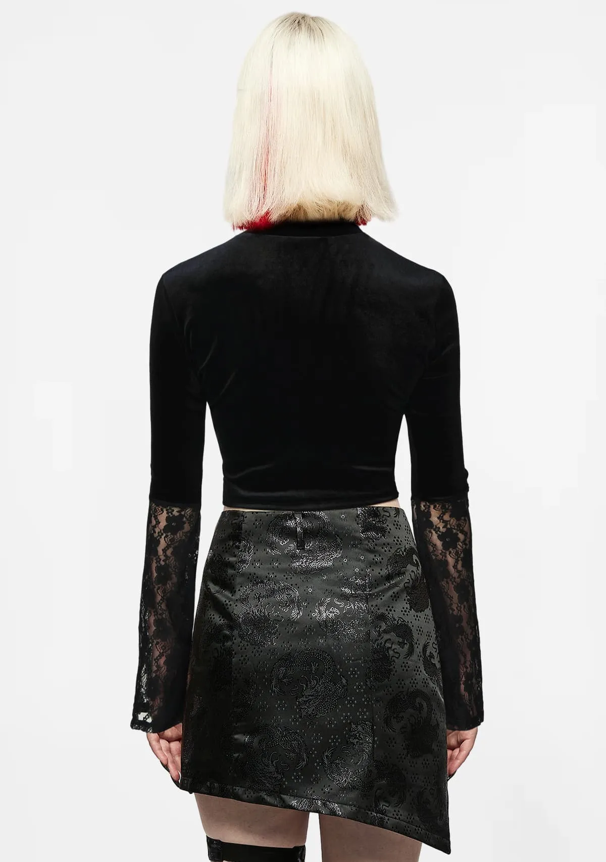 Gothic Lace Elegance Crop Top sold by Shasilo Goth product image thumbnail 4