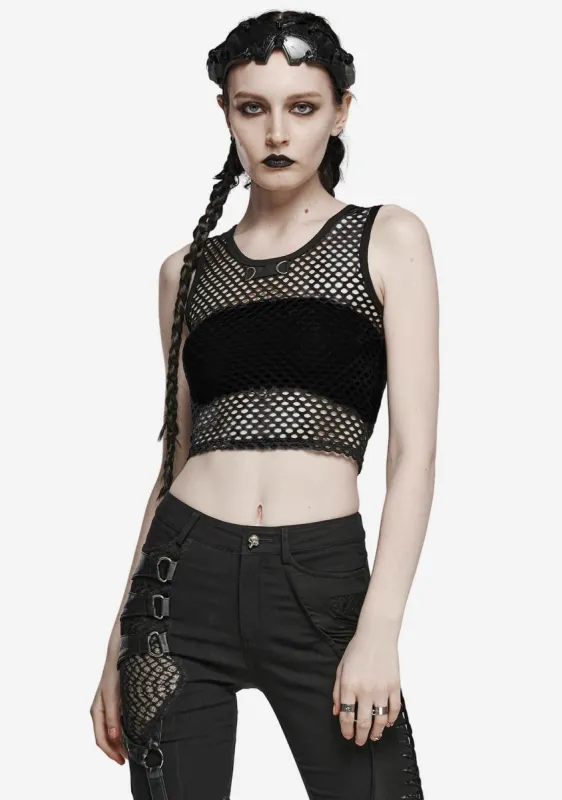 Gothic Mesh Webbing Tank Top sold by Shasilo Goth
