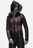 Gothic Asymmetric Leatherette Hooded Jacket sold by Shasilo Goth