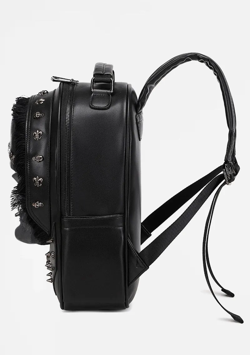 Punk Noir Skull Embossed Backpack sold by Shasilo Goth product image thumbnail 5