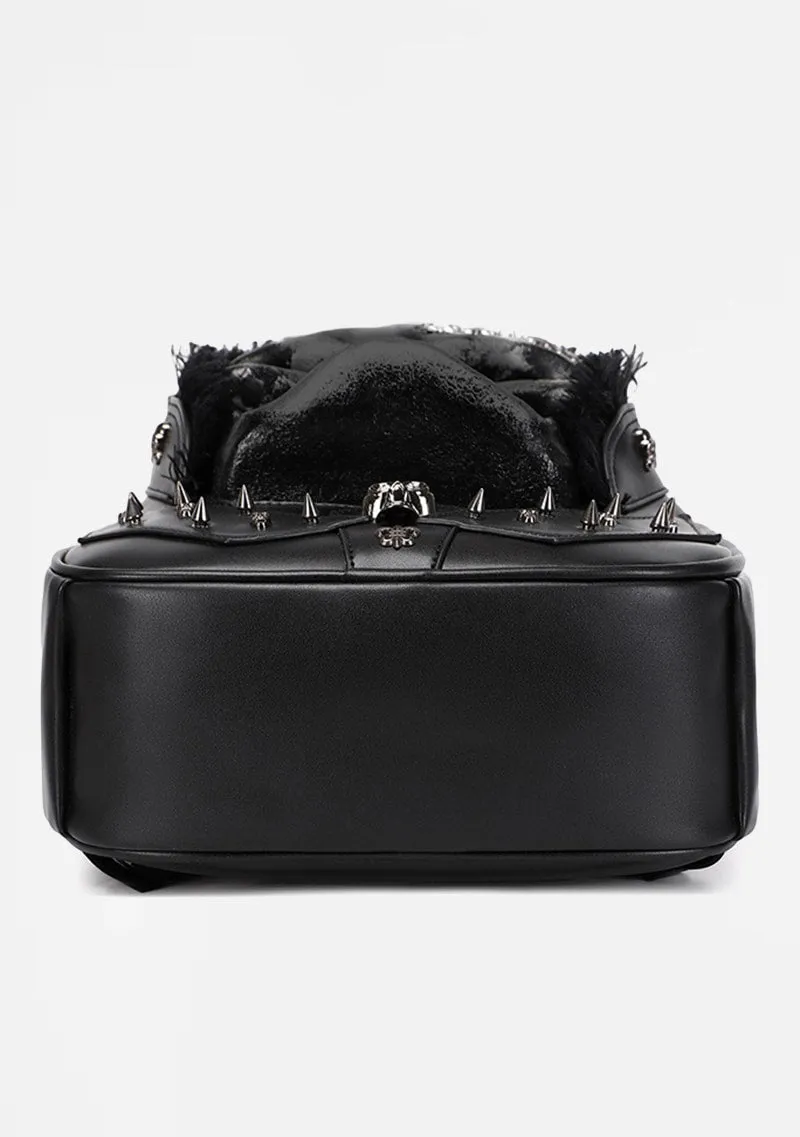 Punk Noir Skull Embossed Backpack sold by Shasilo Goth product image thumbnail 4