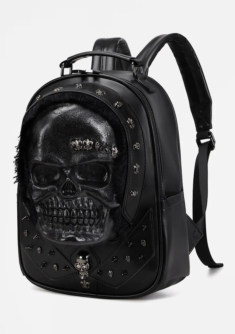 Punk Noir Skull Embossed Backpack sold by Shasilo Goth product image thumbnail 2