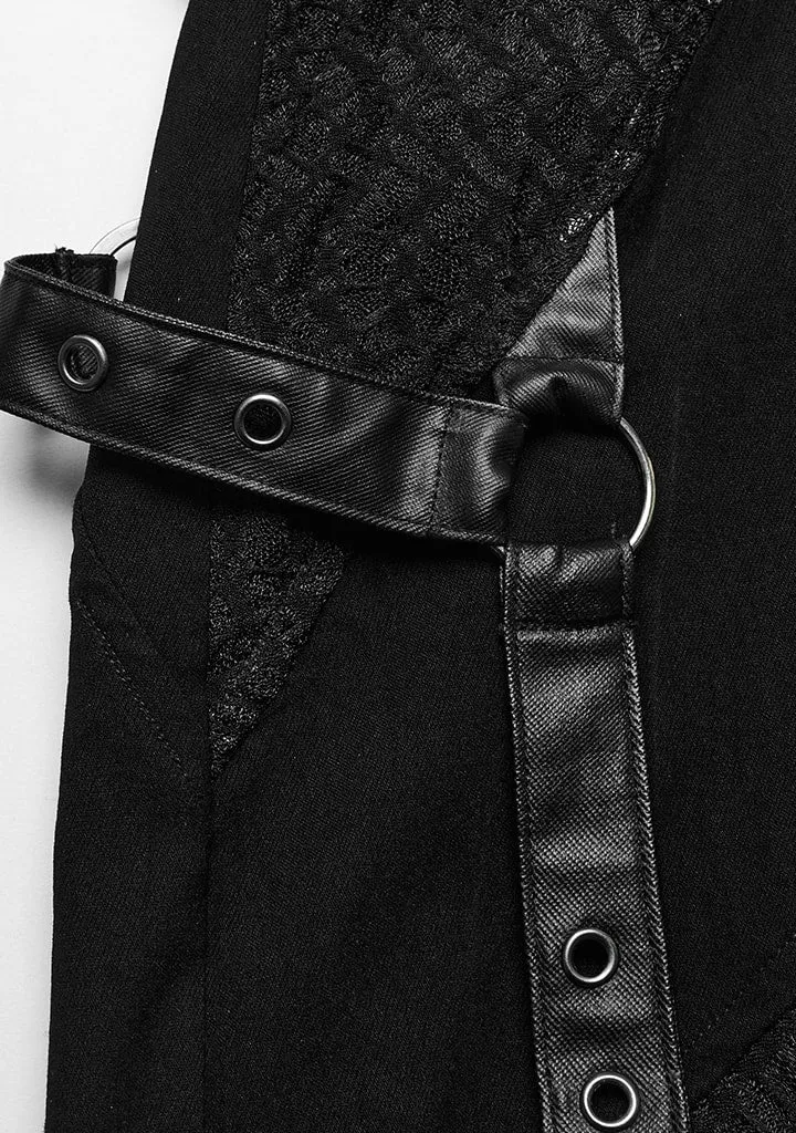 Gothic Asymmetry Burnt Weave Pants sold by Shasilo Goth product image thumbnail 4