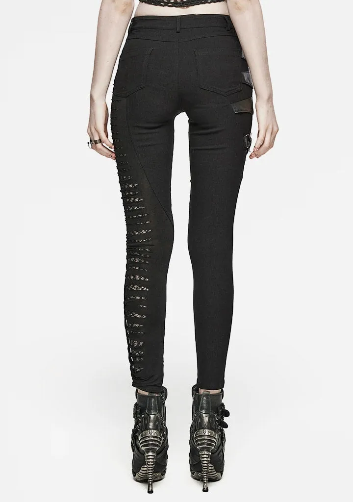 Gothic Asymmetry Burnt Weave Pants sold by Shasilo Goth product image thumbnail 5