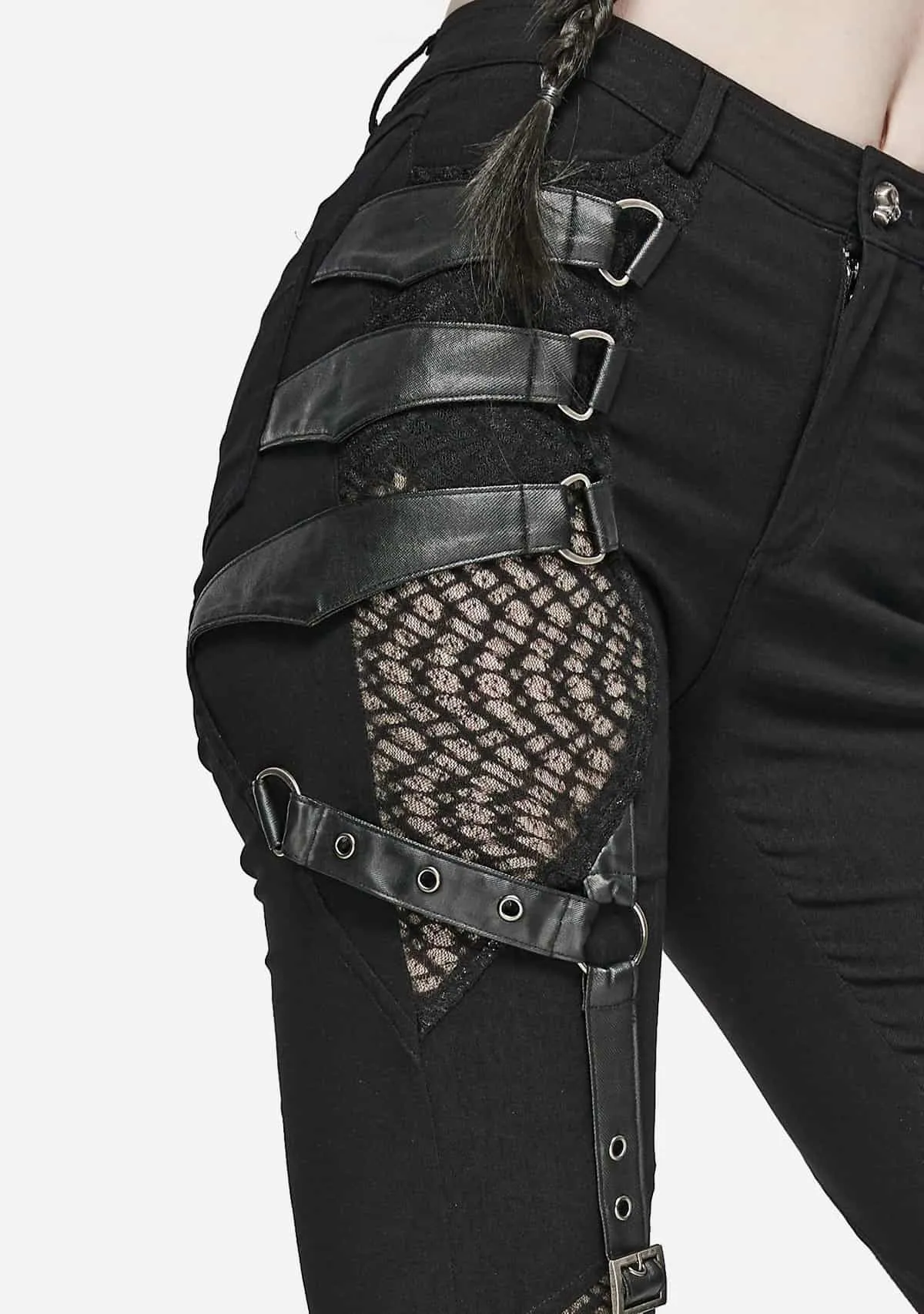 Gothic Asymmetry Burnt Weave Pants sold by Shasilo Goth product image thumbnail 2