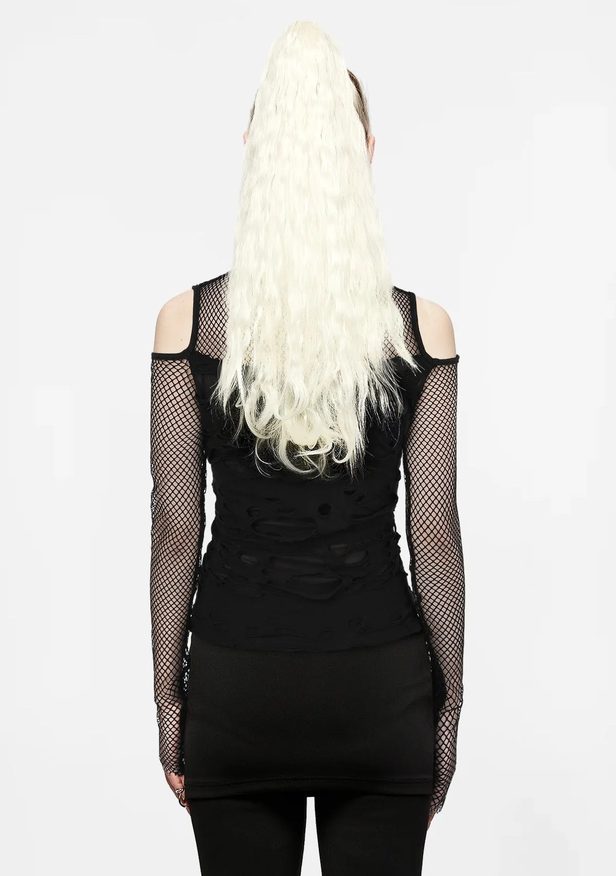 Plus Size Gothic Mesh Fishnet Cut Out Top sold by Shasilo Goth product image thumbnail 4