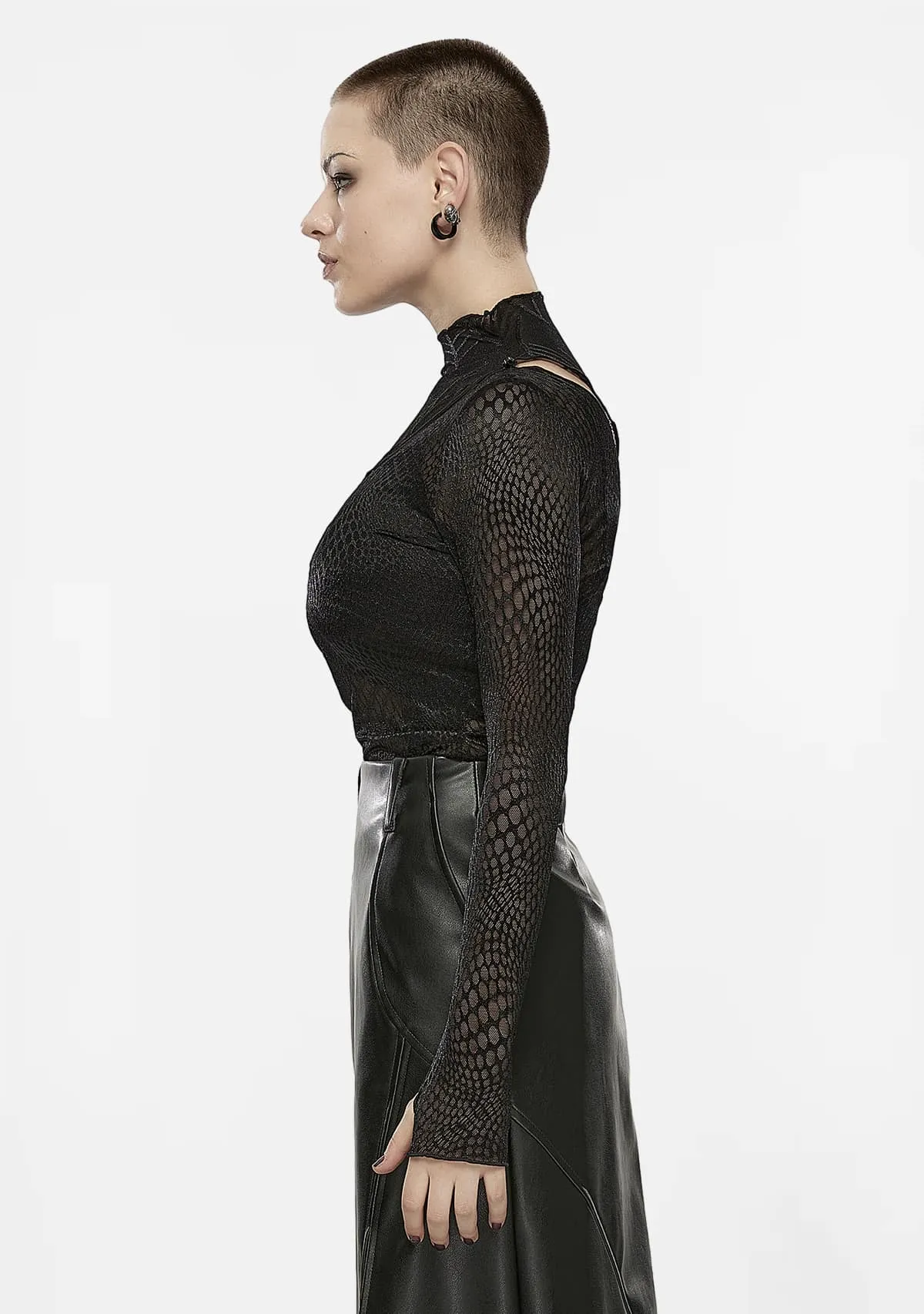 Gothic Spider's Web Python Mesh Intrigue T-Shirt sold by Shasilo Goth product image thumbnail 3