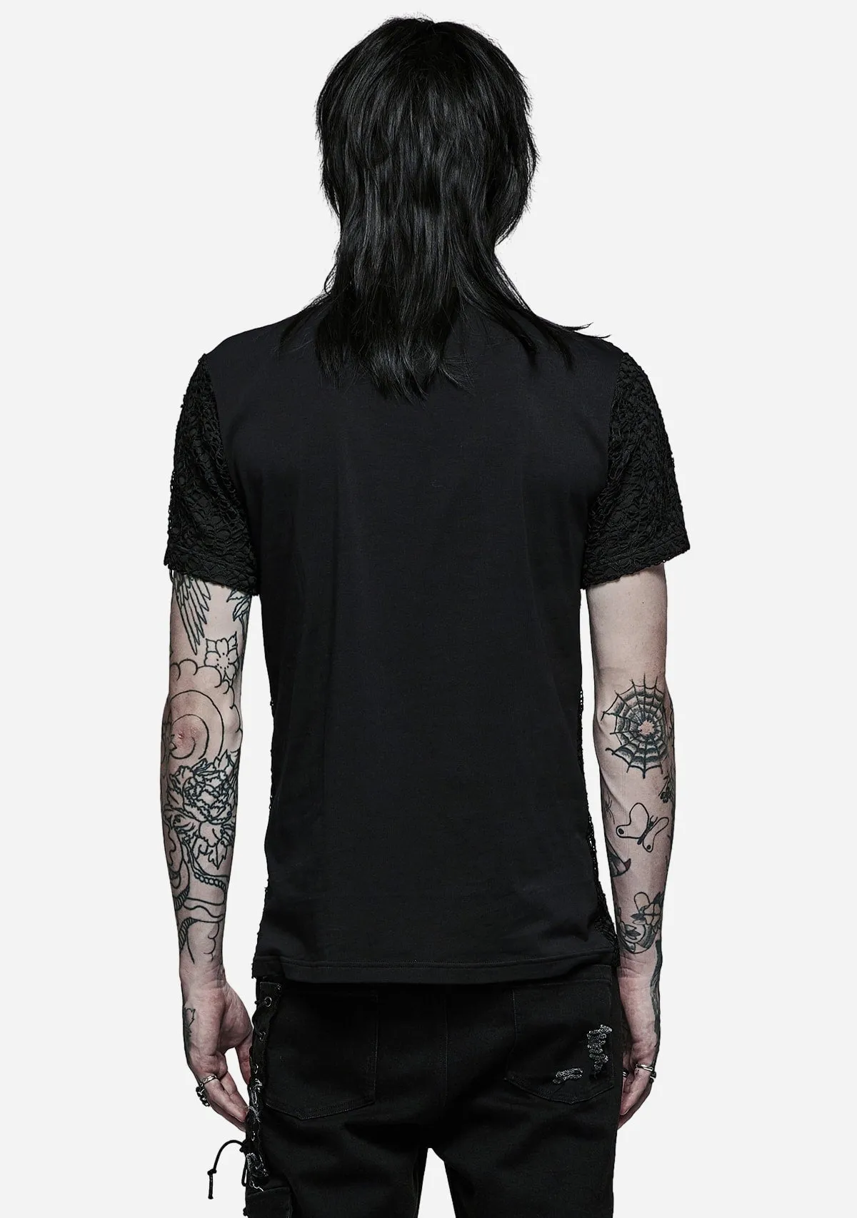 Stylish Punk Rock Mesh Short Sleeve T-shirt sold by Shasilo Goth product image thumbnail 5