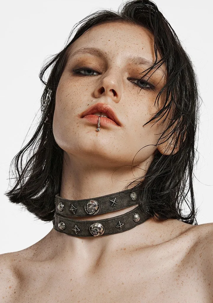 Punk Rivet Choker sold by Shasilo Goth product image thumbnail 2