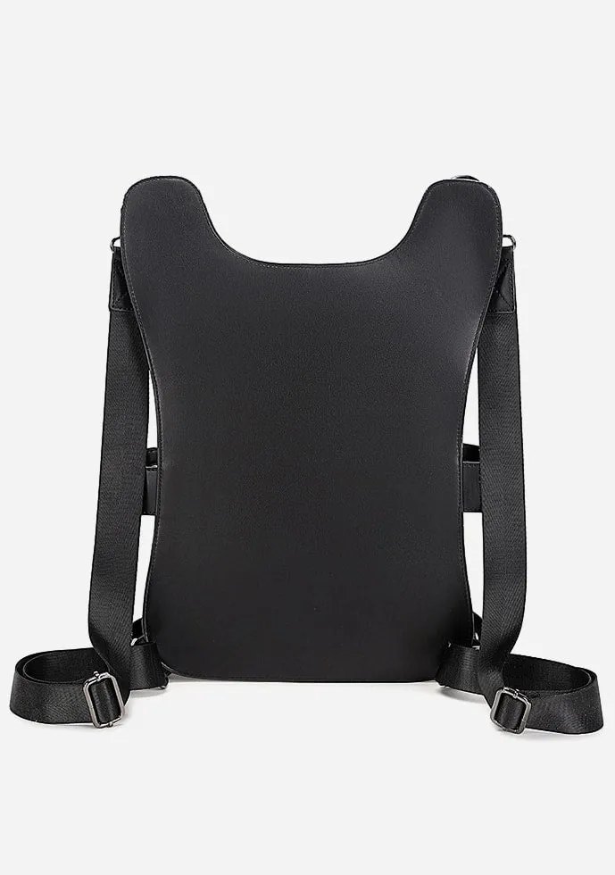 Punk Silver 3D Skull Leather Backpack sold by Shasilo Goth product image thumbnail 5