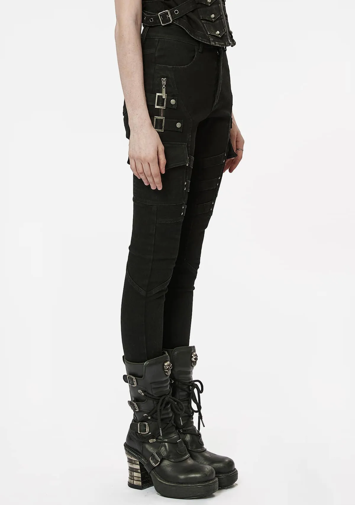 Punk Tight Jeans sold by Shasilo Goth product image thumbnail 4