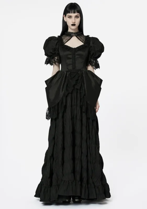 Gothic Aristocrat Off-Shoulder Chiffon Dress sold by Shasilo Goth