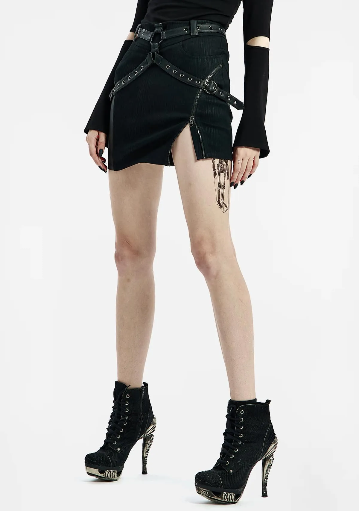 Punk Half Skirt sold by Shasilo Goth product image thumbnail 4