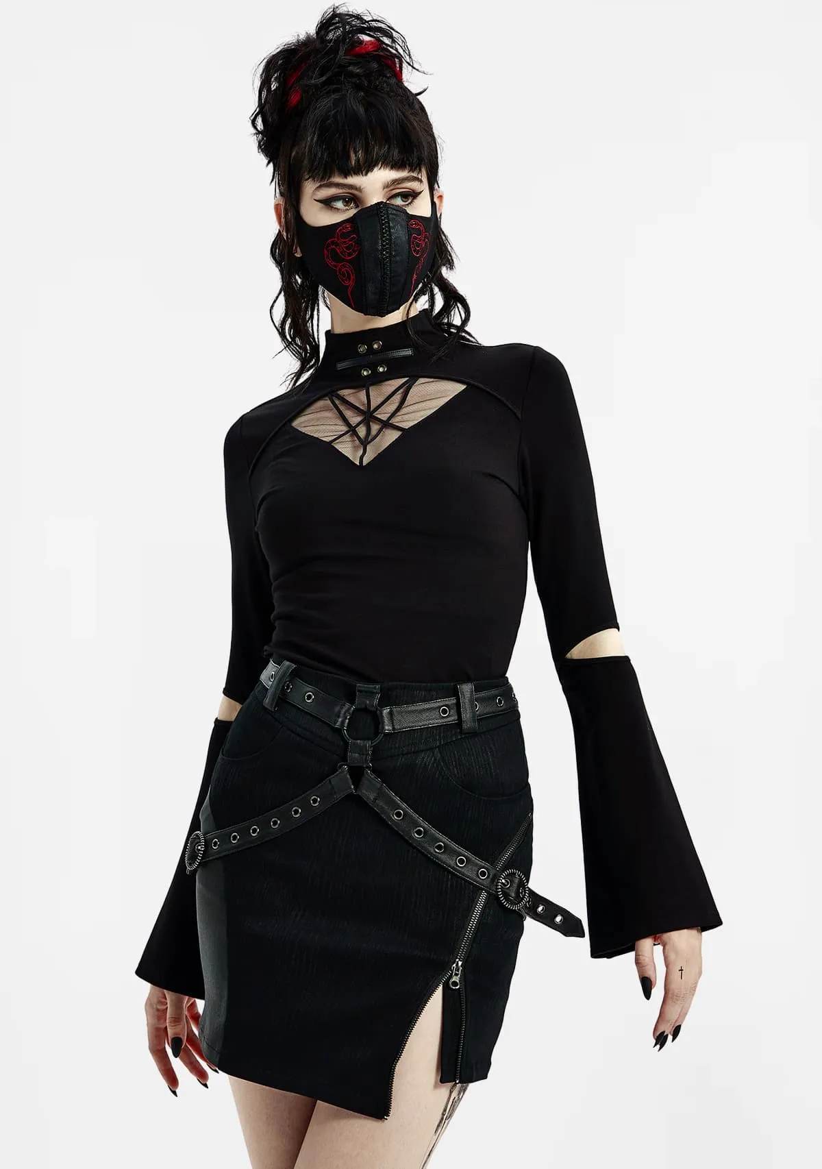 Punk Half Skirt sold by Shasilo Goth product image thumbnail 5