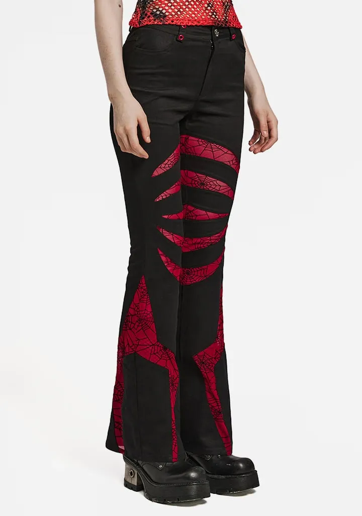 Goth Pointed Flared Trousers sold by Shasilo Goth product image thumbnail 3